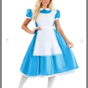 New deluxe Alice in wonderland costume dress, apron and wig.  Halloween, theater
